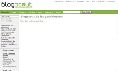 blogscout.de closed