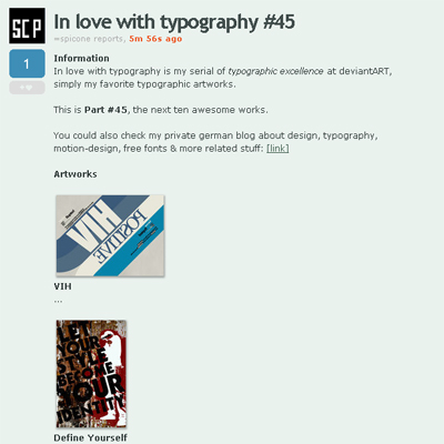 Screenshot: In love with typography #45